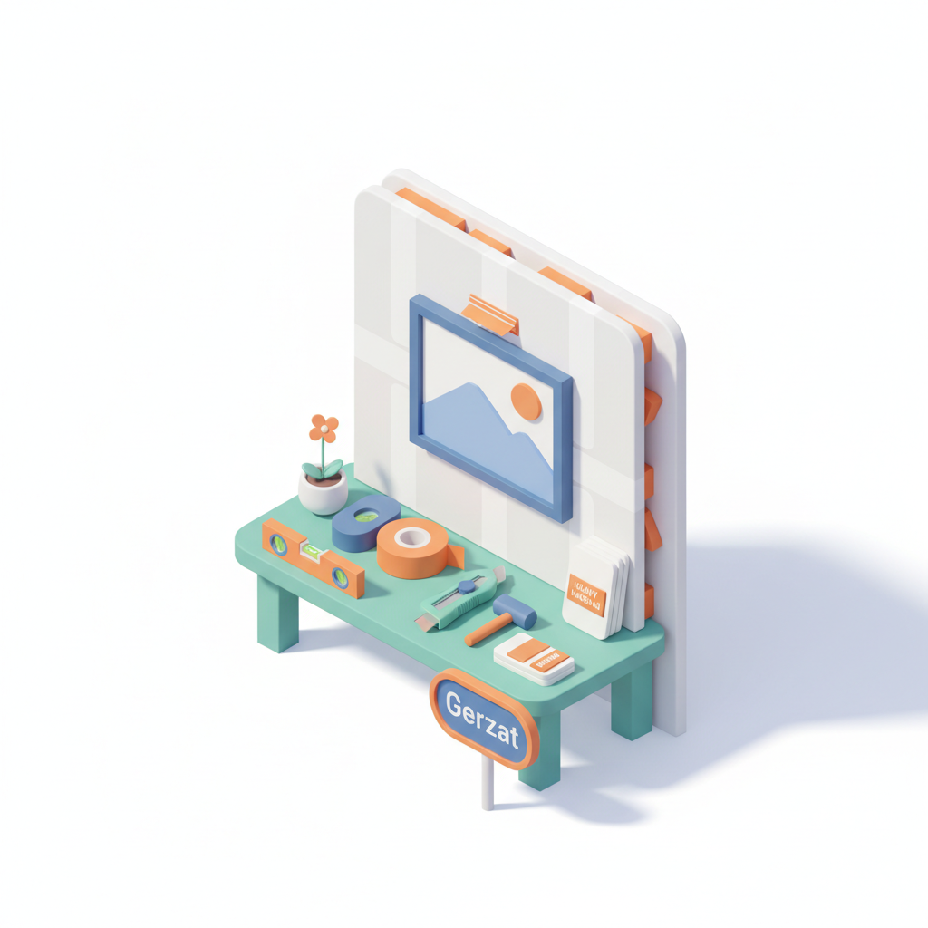 Illustration 3D : Comment accrocher un tableau lourd sur placo sans percer à Gerzat