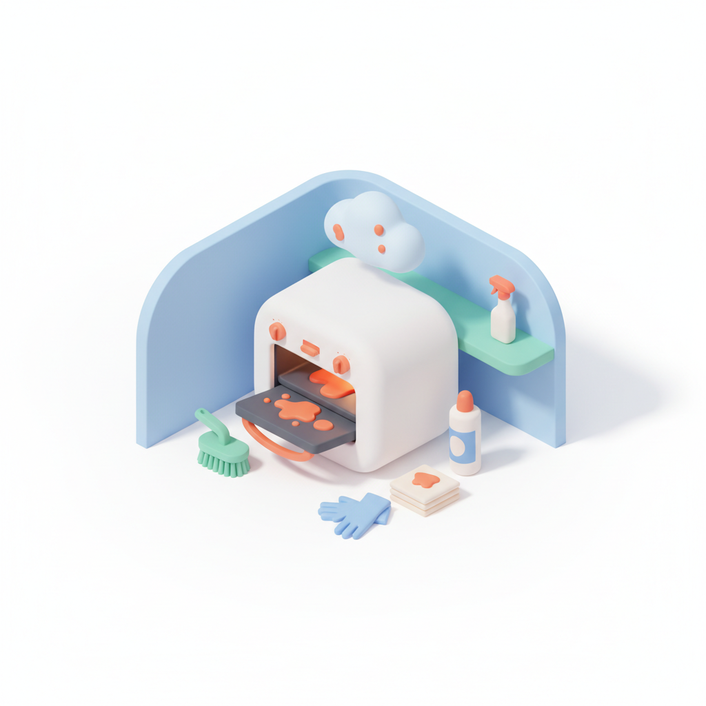 Illustration 3D : Comment nettoyer un four encrassé de graisses à Clermont-Ferrand