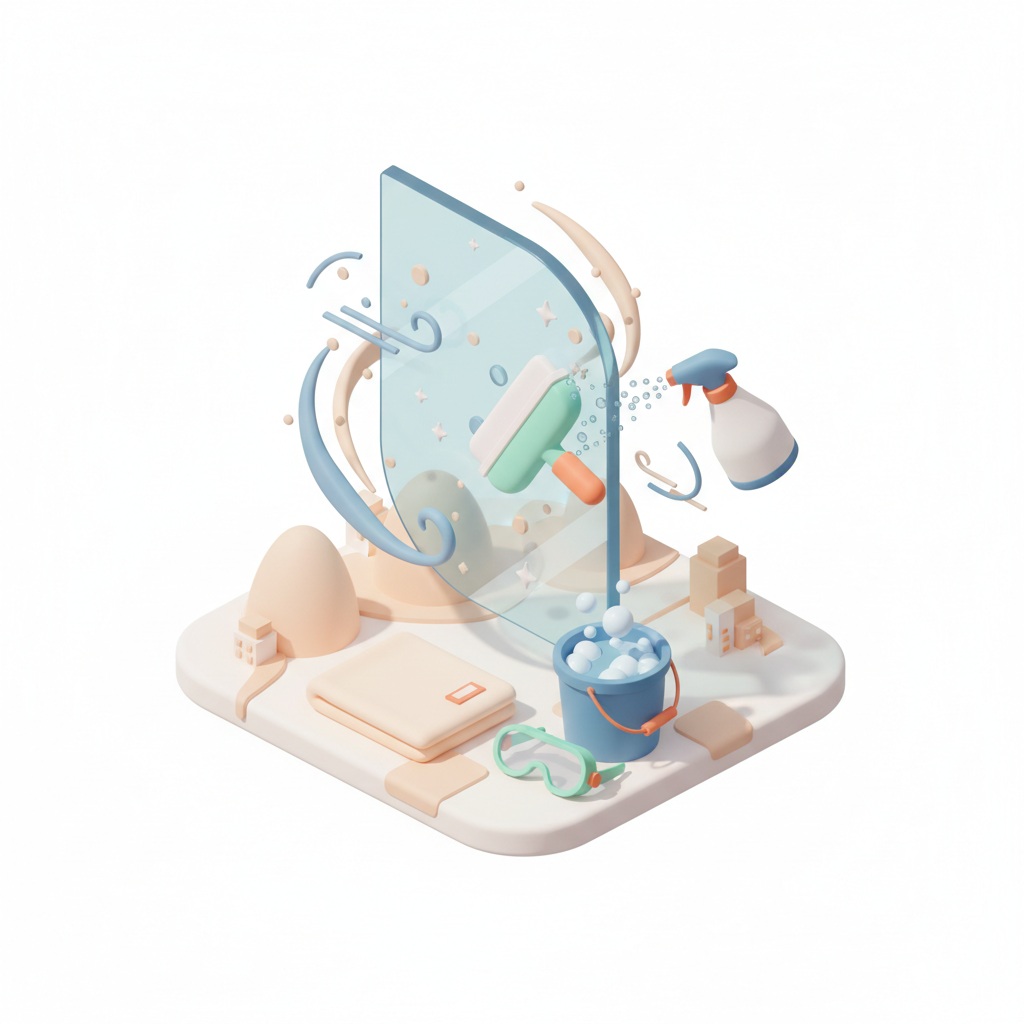 Illustration 3D : Comment nettoyer les vitres exposées au vent et à la poussière à Gerzat