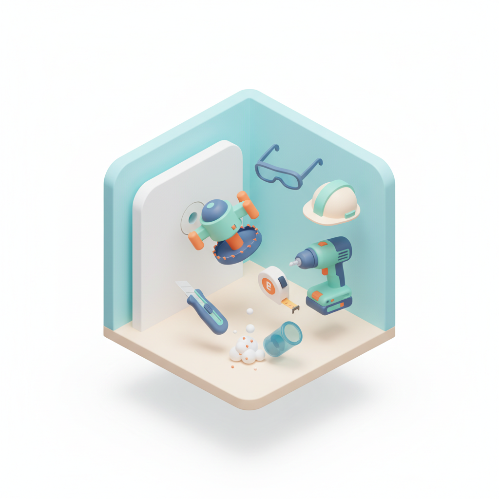 Illustration 3D : Comment percer du placo sans l'effriter dans une maison de Gerzat