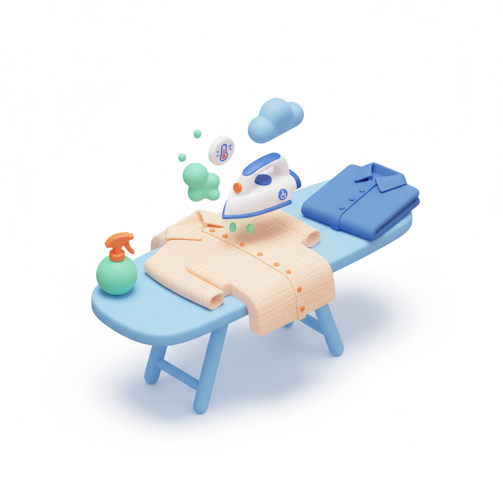 Illustration 3D : Comment repasser des chemises en lin sans les brûler à Clermont-Ferrand