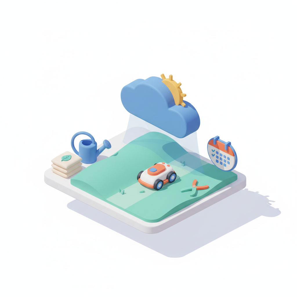 Illustration 3D : Quelle fréquence de tonte pour pelouse ombragée à Chamalières