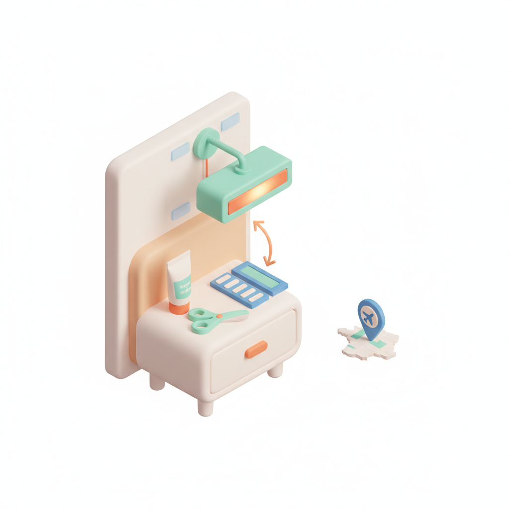 Illustration 3D : Comment installer une applique de chevet sans percer à Aulnat