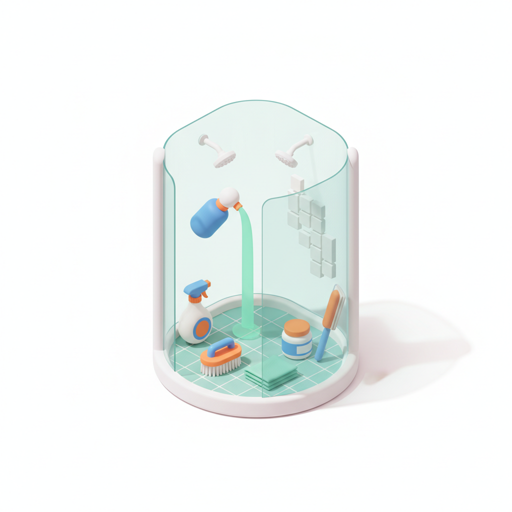 Illustration 3D : Comment nettoyer une cabine de douche entartrée à Aulnat