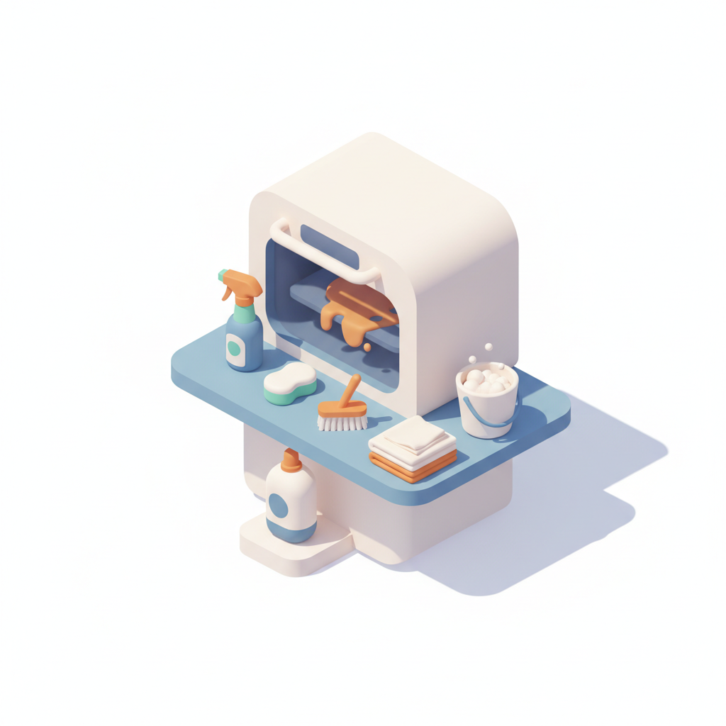Illustration 3D : Comment nettoyer un four encrassé par les crêpes à Pont-du-Château