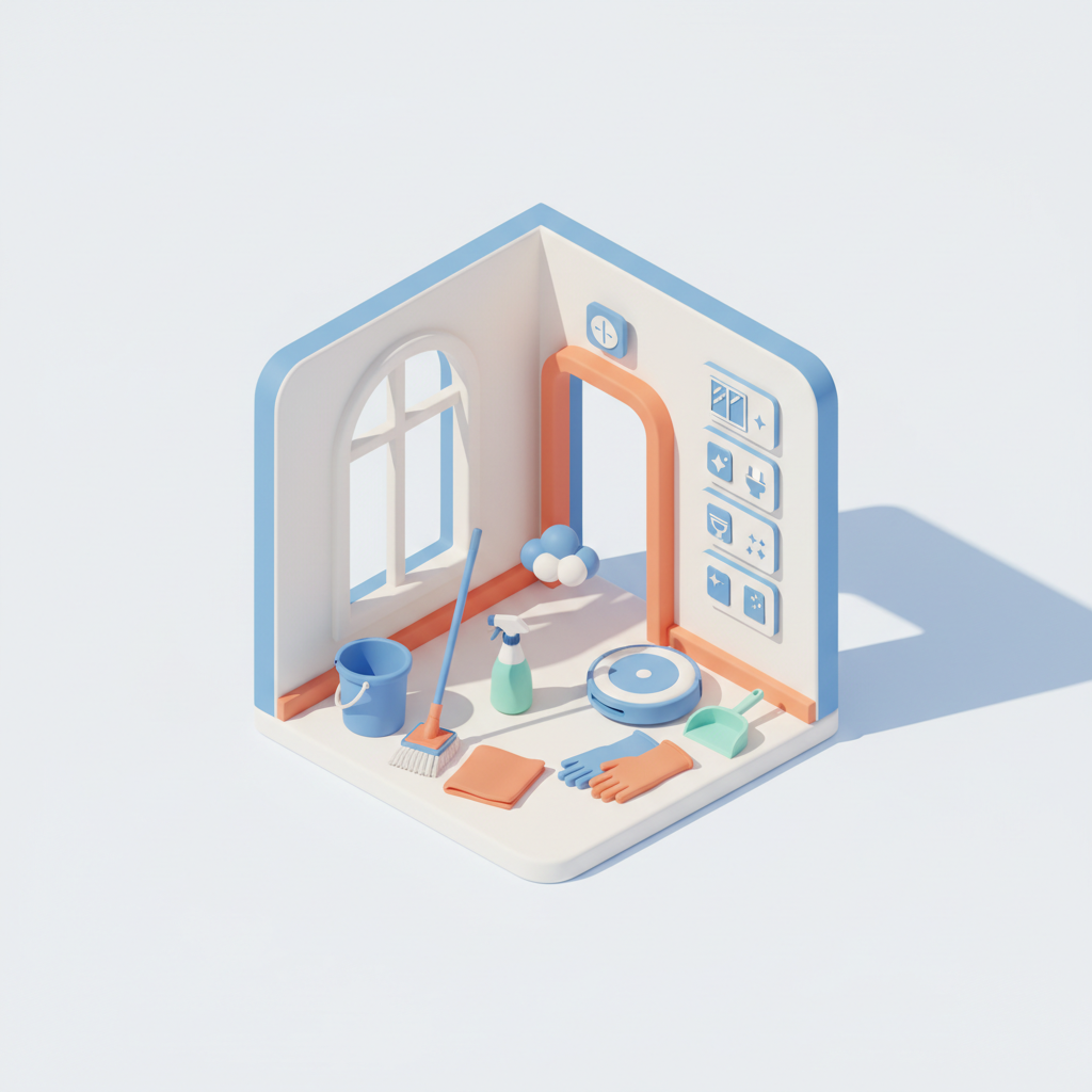 Illustration 3D : Comment nettoyer un logement pour un état des lieux à Gerzat