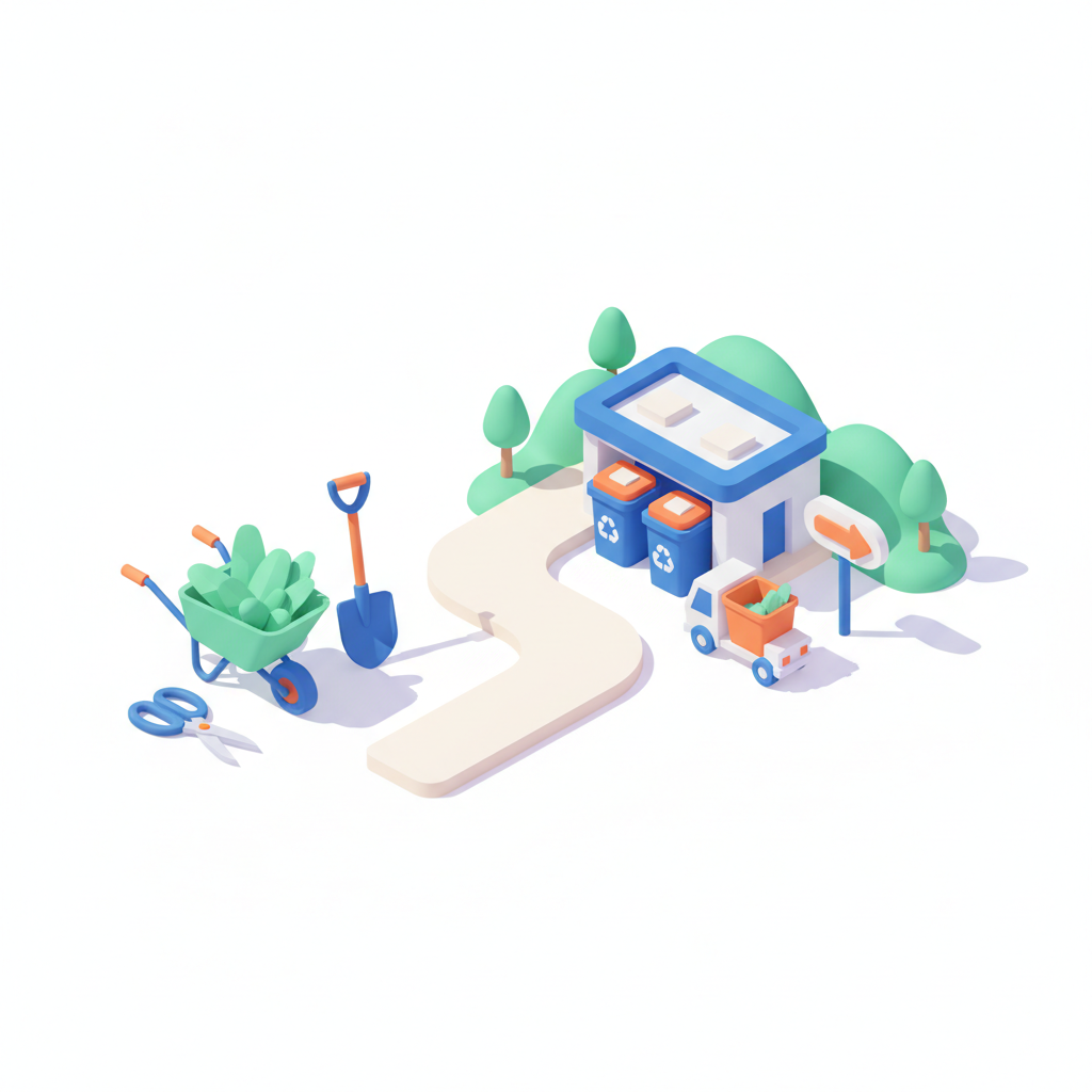 Illustration 3D : Où déposer ses déchets verts à Aulnat: déchetteries et tarifs