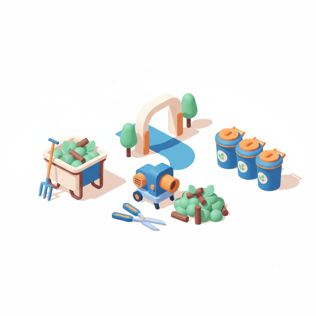 Illustration 3D : Où évacuer les branches d'élagage et déchets verts à Beaumont