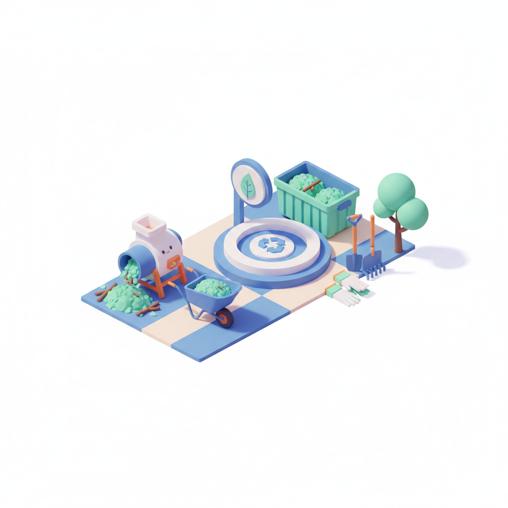 Illustration 3D : Où évacuer les déchets verts gratuitement à Cournon-d'Auvergne