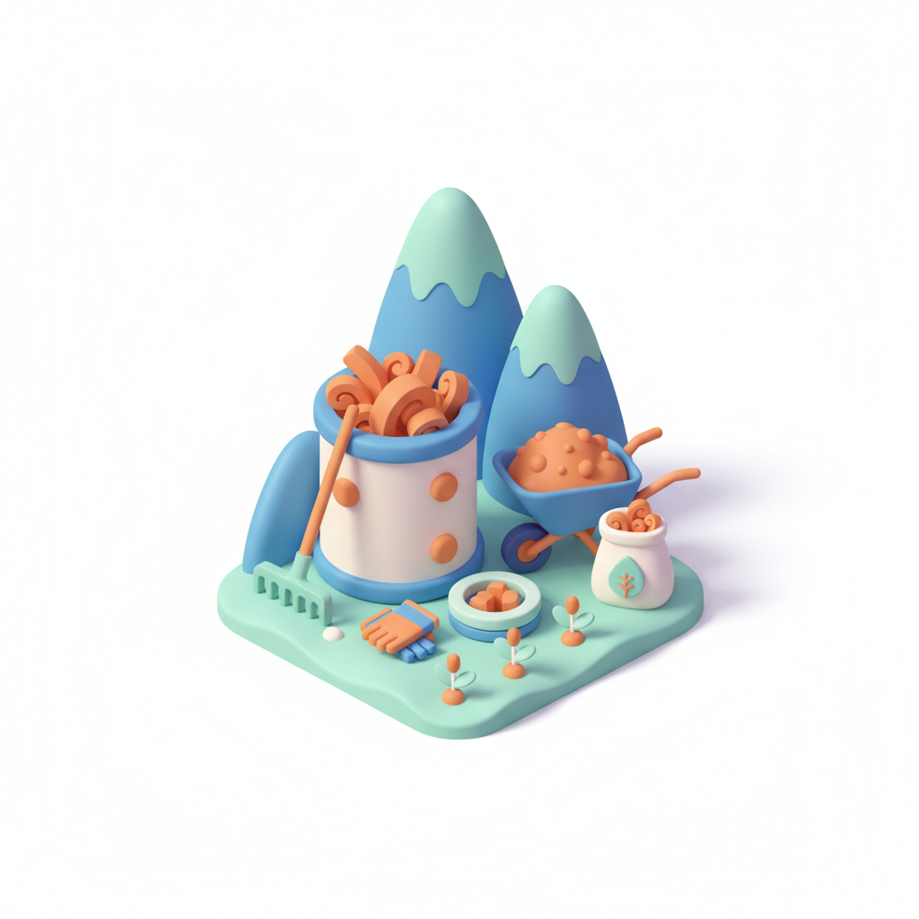 Illustration 3D : Où stocker et valoriser les feuilles mortes à Clermont-Ferrand