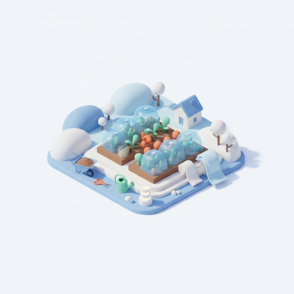 Illustration 3D : Comment protéger ses plantations du gel hivernal à Aubière
