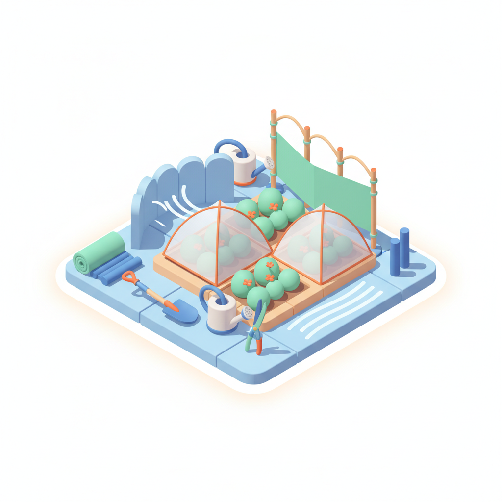 Illustration 3D : Protéger ses plantations du vent à Gerzat: techniques efficaces