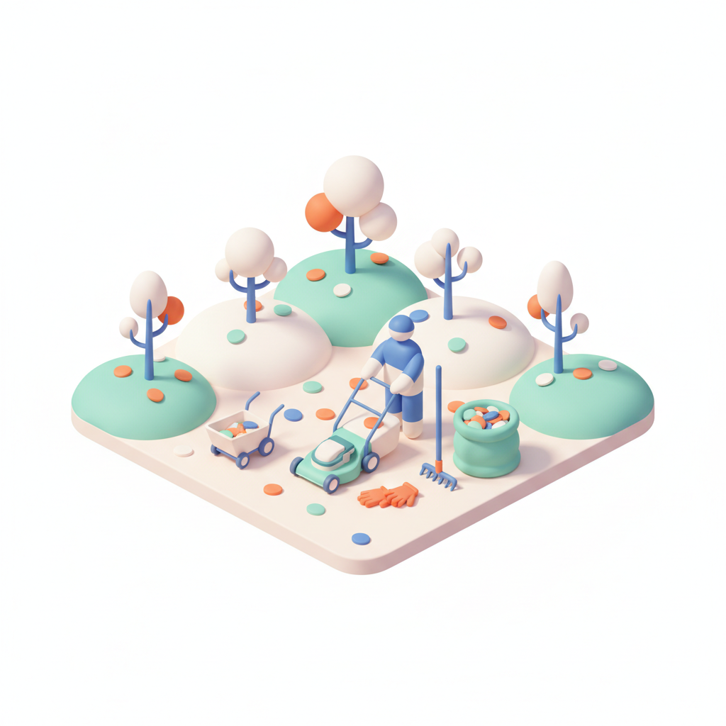 Illustration 3D : À quelle fréquence ramasser les feuilles mortes en automne à Aubière