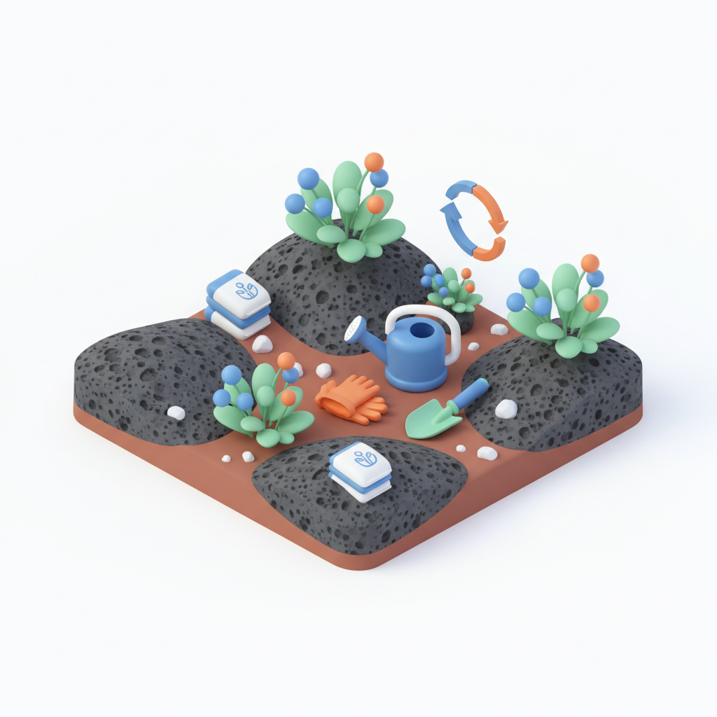 Illustration 3D : Quelles vivaces planter en sol volcanique à Beaumont : sélection résistante