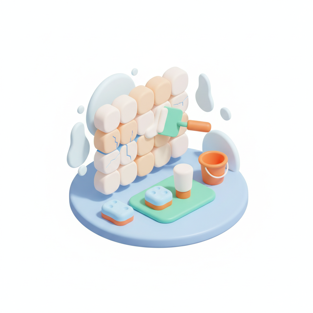 Illustration 3D : Refaire les joints de faïence murale dans une salle de bain à Gerzat