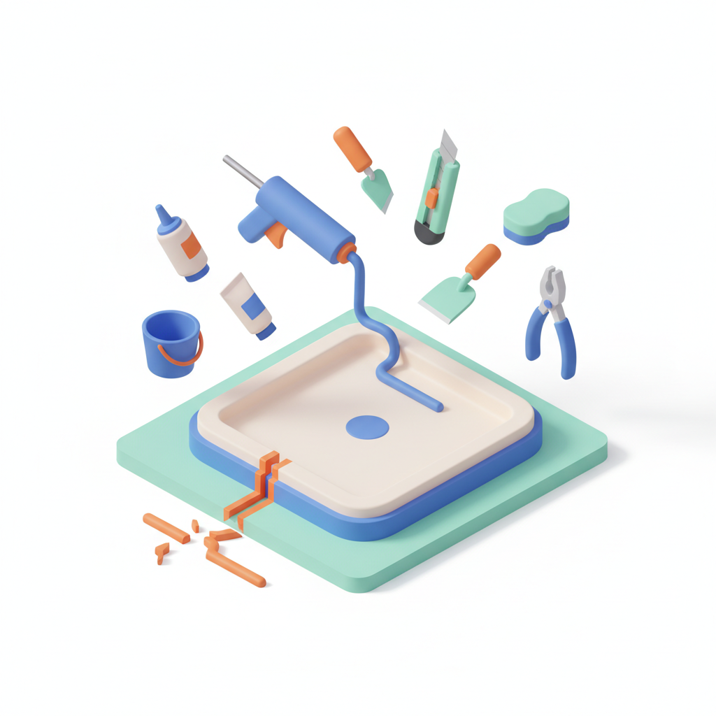 Illustration 3D : Comment refaire les joints de receveur de douche en résine à Beaumont