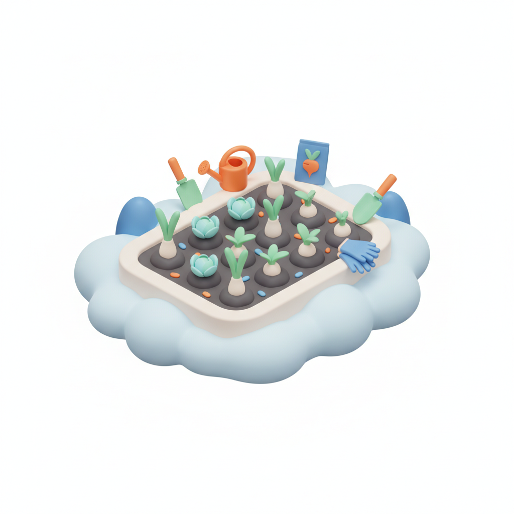 Illustration 3D : Semer des légumes d'hiver en zone de brouillard à Pont-du-Château